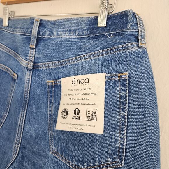 Etica Anthropologie Haven High Waist Relaxed Denim Shorts Blue 30 NWT - Picture 11 of 15